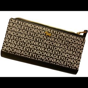 Radley London Bifold Leather Wallet Signature Lettering Print in Black